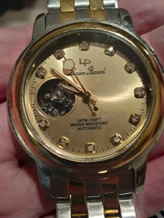 Gold/Silver Mens Kinetic Watch Lucien Piccard (No need for battery) 4