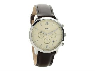 Fossil Neutra Chronograph Ivory Dial Brown Leather Quartz Mens Watch Fs5380