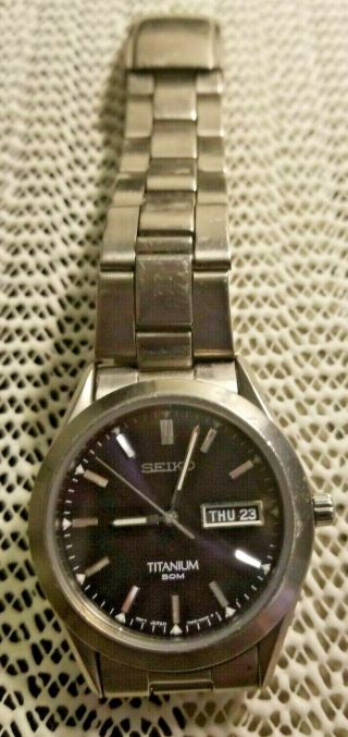 Seiko Titanium Black Dial Watch Men
