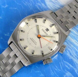 Mens 1960s Tissot Seastar Sonorous Alarm S/s 17j Swiss Watch Orig.  Bracelet
