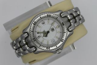 Tag Heuer Link SEL Mens Automatic Chronometer Watch WG5113 White Silver SS 2