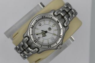 Tag Heuer Link SEL Mens Automatic Chronometer Watch WG5113 White Silver SS 4