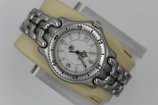 Tag Heuer Link SEL Mens Automatic Chronometer Watch WG5113 White Silver SS 5