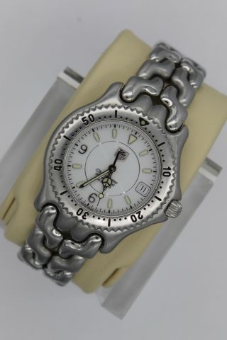 Tag Heuer Link SEL Mens Automatic Chronometer Watch WG5113 White Silver SS 8