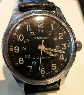 Ingersoll Military Style Luminous Watch 1970s