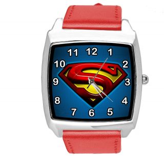Superman Film Movie Superhero Red Leather Square Scifi Comics Cd Dvd Tv Watch