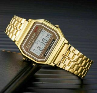 F - 91w Sport Alarm Chronograph Classic Digital Retro Watch Gold Silver Black