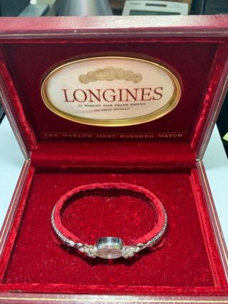 You’re perfect vintage women’s longines watch,  14K,  14 diamonds white gold 670A 3