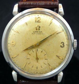 Rare Vintage Men 1952 Omega Bumper Automatic Stainless Steel Watch Service 342