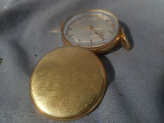Vintage Men ' s 18K Gold Glycine Bienne - Geneve 35439 Watch keeps time missing knob 10