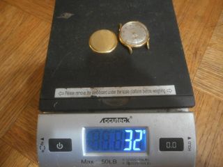 Vintage Men ' s 18K Gold Glycine Bienne - Geneve 35439 Watch keeps time missing knob 11