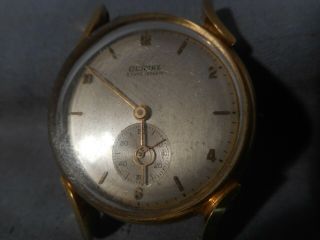 Vintage Men ' s 18K Gold Glycine Bienne - Geneve 35439 Watch keeps time missing knob 2