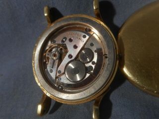 Vintage Men ' s 18K Gold Glycine Bienne - Geneve 35439 Watch keeps time missing knob 6