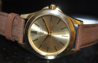Invicta Women ' s Rare Angel Gold Tone Dial Brown Leather Watch 15150 7