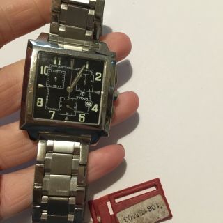 Titan Swiss Made Chronograph Mens Quartz Watch With Date Rare Eta Movt 23 Jewels