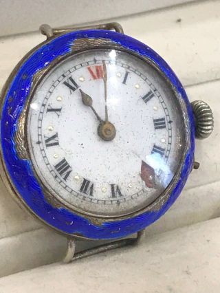 Vintage Antique 1913 Ww1 Trench Military Officers Style Watch Silver 925 Joblot