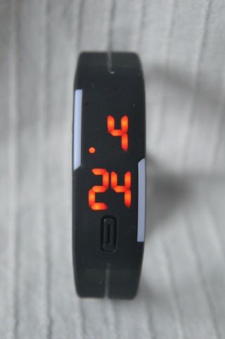 Mens Red LED Numbers Digital Black Bracelet Watch wristwatch time date sports 2