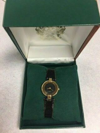 Authentic Vintage Paolo Gucci Watch Black Leather Band Never Worn