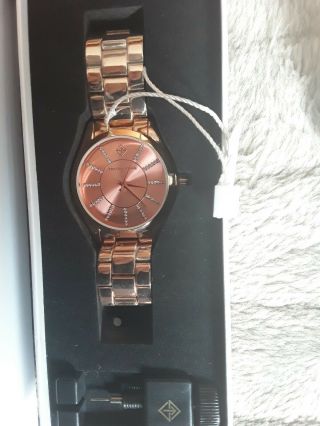 Ladies Timothy Stone Watch Charme Stainless Rose Gold Tone