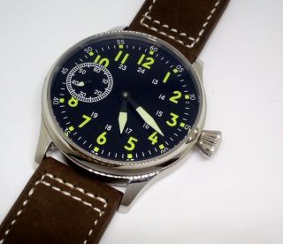 Vintage Big Ww 2 Military Pilot B Uhr Homage Mechanical Stainless Steel Watch