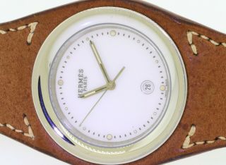 Hermes Paris Harnais HA1.  710 high fashion SS quartz unisex watch w/ date 4