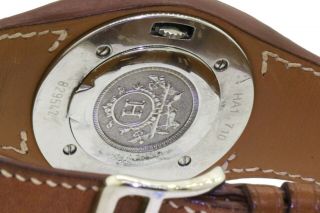 Hermes Paris Harnais HA1.  710 high fashion SS quartz unisex watch w/ date 7
