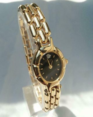 Vintage Ladies Bulova Diamond Gold Tone 510 W.  Germany Quartz Watch
