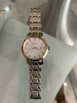 Bulova Silver Stainless Steel/rose Gold Watch