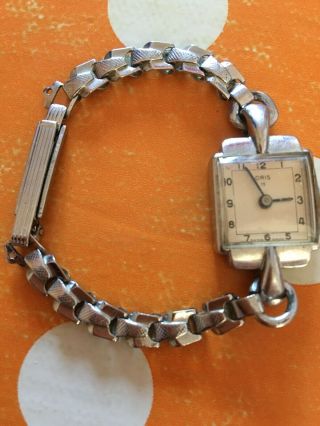 Vintage Ladies Oris 15 Jewel Swiss - Made Mechanical Wrist Watch Broken.