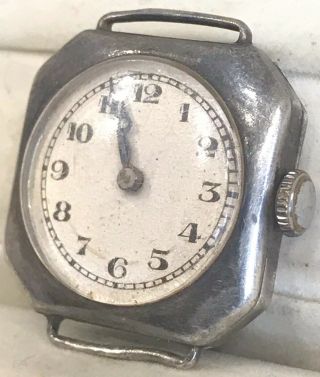 Vintage Antique 1931 Pre Ww2 Silver Watch Trench Military Style Ss Joblot
