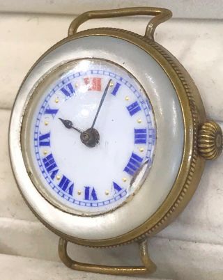 Vintage Ladies Mother Of Pearl Trench Military Style Watch Joblot House