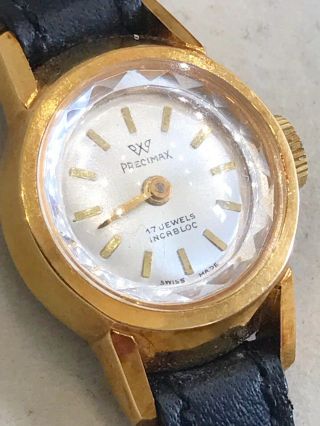 Ladies Precimax Watch Swiss Made 17 Jewels Incabloc Fully Gold Plated 10