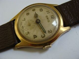 Vintage 1940s/50s Gents Art Deco Style Swiss Watch For Repair.  Runs.