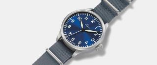 Laco 862101 Pilot Watches Basic Aachen Blaue Stunde 42 Blue Face Automatic Watch