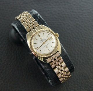 VINTAGE OMEGA CONSTELLATION GOLD/STEEL AUTOMATIC CAL.  682 TEXTURED DIAL REF.  56801 3