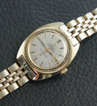 VINTAGE OMEGA CONSTELLATION GOLD/STEEL AUTOMATIC CAL.  682 TEXTURED DIAL REF.  56801 4