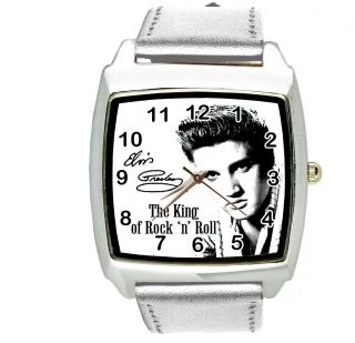 Elvis Presley Steel Silver Leather Music King Legend Square Cd Dvd Tv Watch E1