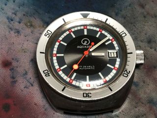 Vintage Aquadive men ' s wristwatch diver 1960 ' s - 70 ' s automatic stainless steel 3