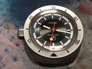 Vintage Aquadive men ' s wristwatch diver 1960 ' s - 70 ' s automatic stainless steel 7