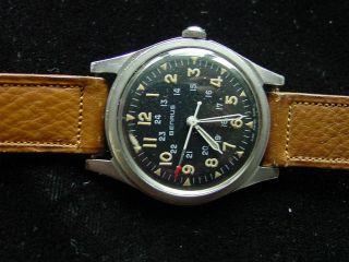 Benrus Military? Trench Watch.  Model: Dr 2f2.  12 - 24 Sweep Second.  Black Dial.