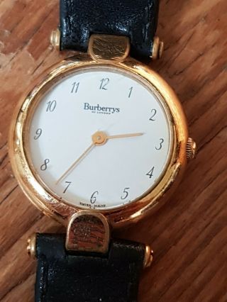 Vintage Burberry Burberrys Of London Gold Colour Rare Watch Accessory.