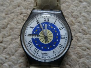 Vintage 1993 Swatch Wrist Watch Day / Date,  Swiss Made,  Design