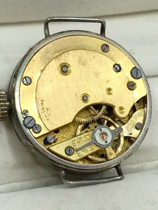 Vintage Antique 1929 Pre WW2 Silver Trench Military Style Watch 925 Joblot 4