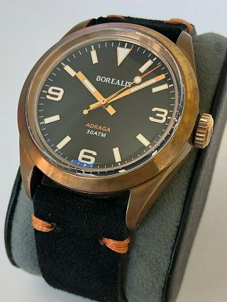 Borealis Adraga Explorer Style Bronze Diver Watch Seiko Nh38 Movement