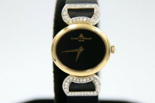 Baume & Mercier Geneve Solid 18k Gold Diamonds Ladies Dress Watch