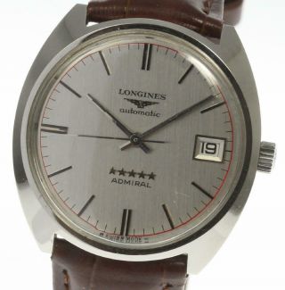 Longines Admiral 5 Star Date Automatic Leather Belt Men 