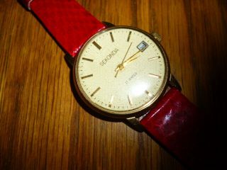 Vintage Sekonda 17 Jewels Men’s Mechanical Ussr Gold Plated Wristwatch Spares