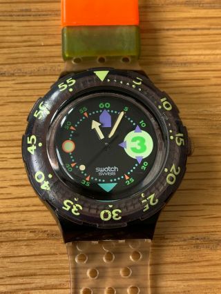 Vintage Swatch Swiss Diver 200 M Watch Quartz Plastic