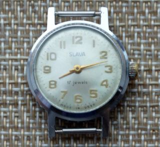 Vintage Ussr Watch Slava Mechanical Ladies Wristwatch 17 Jewels