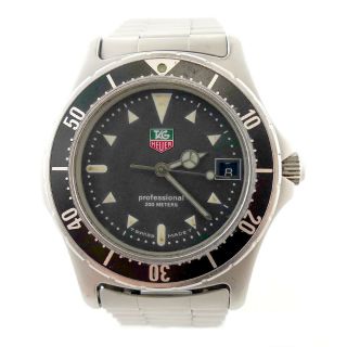 Tag Heuer 2000 Series 973.  006f Prof Black Dial 200m Quartz Stainless Steel Watch